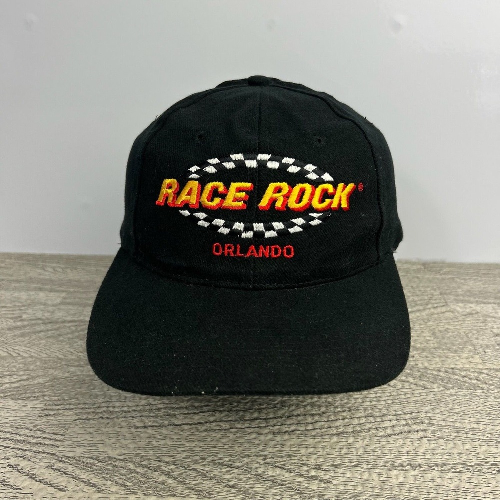 Vintage Race Rock Hat Cap Black Snap Back Black Restaurant Bar Orlando Florida